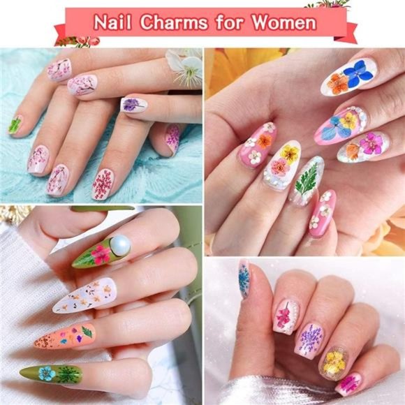 6 Boxes Dried Flowers for Nail Art, Audab 190 Pcs Nail Dried Flowers Mini Resin - Picture 6 of 7